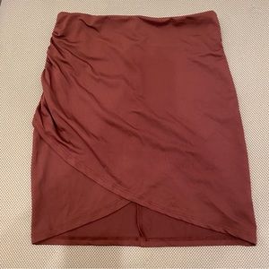 Burgundy wrap skirt